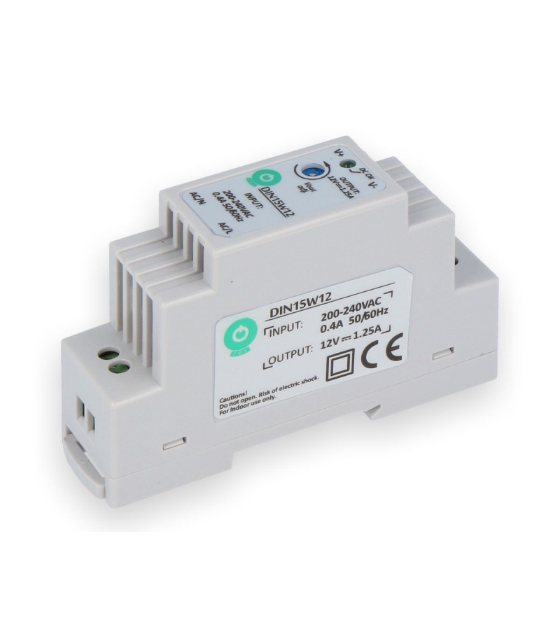 Zasilacz DIN15W12 1,25A 15W 12V DIN POS DIN15W12