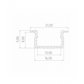 Profil aluminiowy 10 mm wpuszczany anodowany 2 metry + szybka mleczna LED line 478580