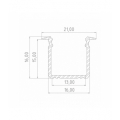 Profil aluminiowy 16 mm wpuszczany anodowany 2 metry + szybka mleczna LED line 478597