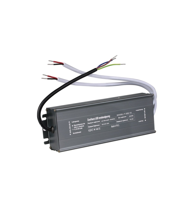 Zasilacz F-200-12 16,6A 200W 12V IP67  F-200-12