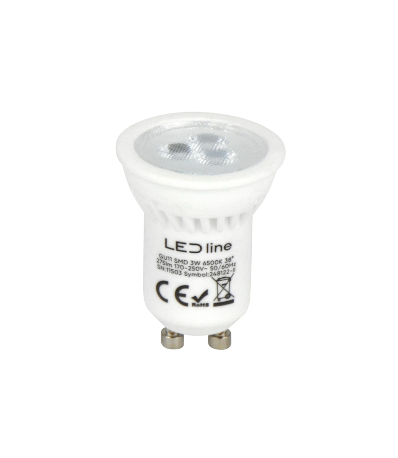 PRIME żarówka LED GU11 3W 6500K 330lm 170-250V 38° LED line PRIME 248122-II