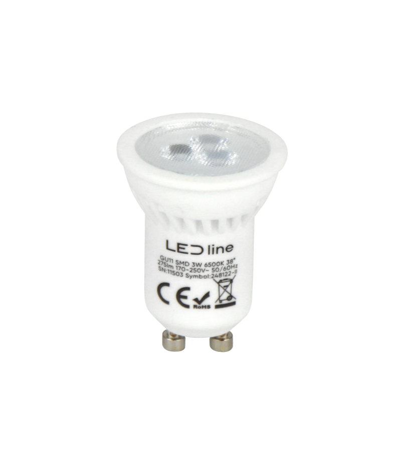 Żarówka LED GU11 6500K barwa zimna 3W 330lm 230V 38° GU10 Ceramika PRIME
