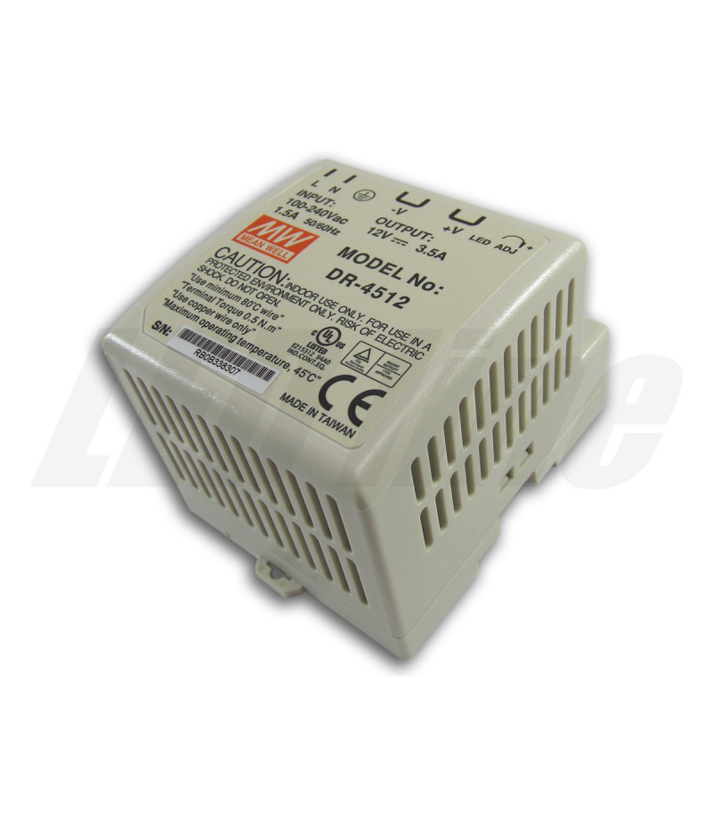 Zasilacz DR-45-12 3,5A 42W 12V DIN Mean Well DR-45-12 Mean Well DR-45-12