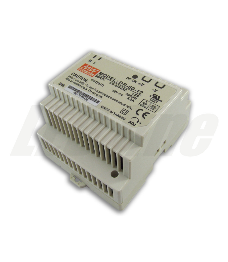 Zasilacz DR-60-12 4,5A 54W 12V DIN Mean Well DR-60-12 Mean Well DR-60-12