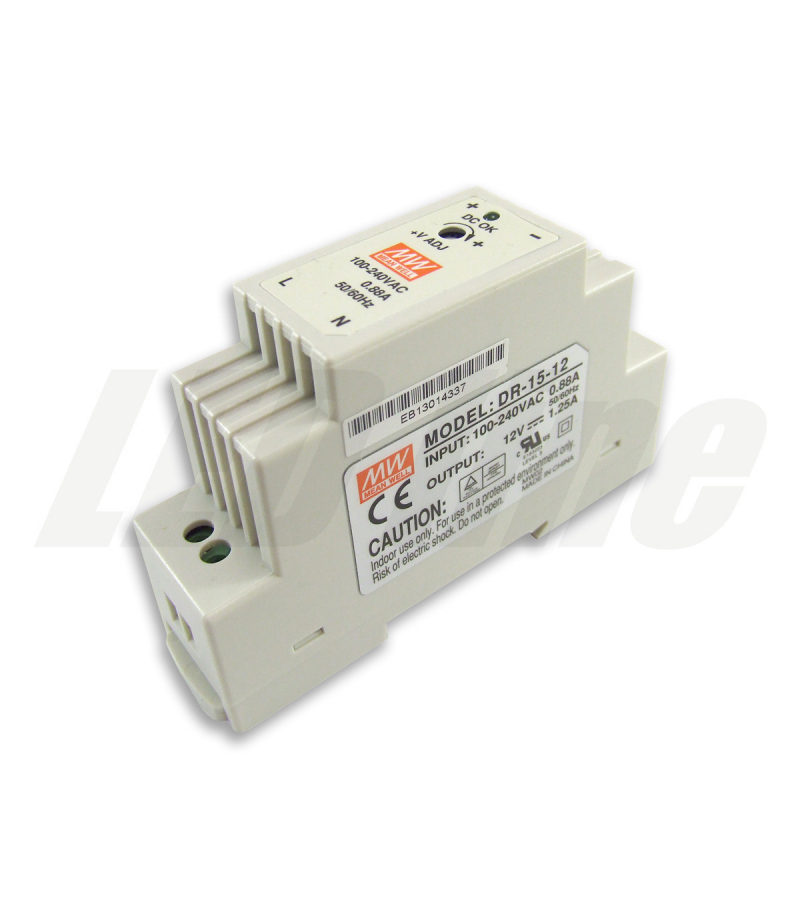 Zasilacz na szynę DIN Mean Well 1,25A 15W 12V Mean Well DR-15-12 Mean Well DR-15-12