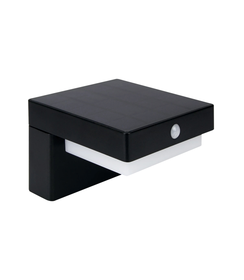 Oprawa Solarna Elewacyjna Suntis 3000K 220lm 2Ah USB-C Kwadrat IP54 Czarna PRIME
