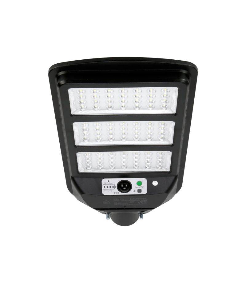 Oprawa uliczna SUNSTREET 150W SOLARNA barwa zimna CZUJNIK RUCHU + PILOT 1300lm IP54 PRIME
