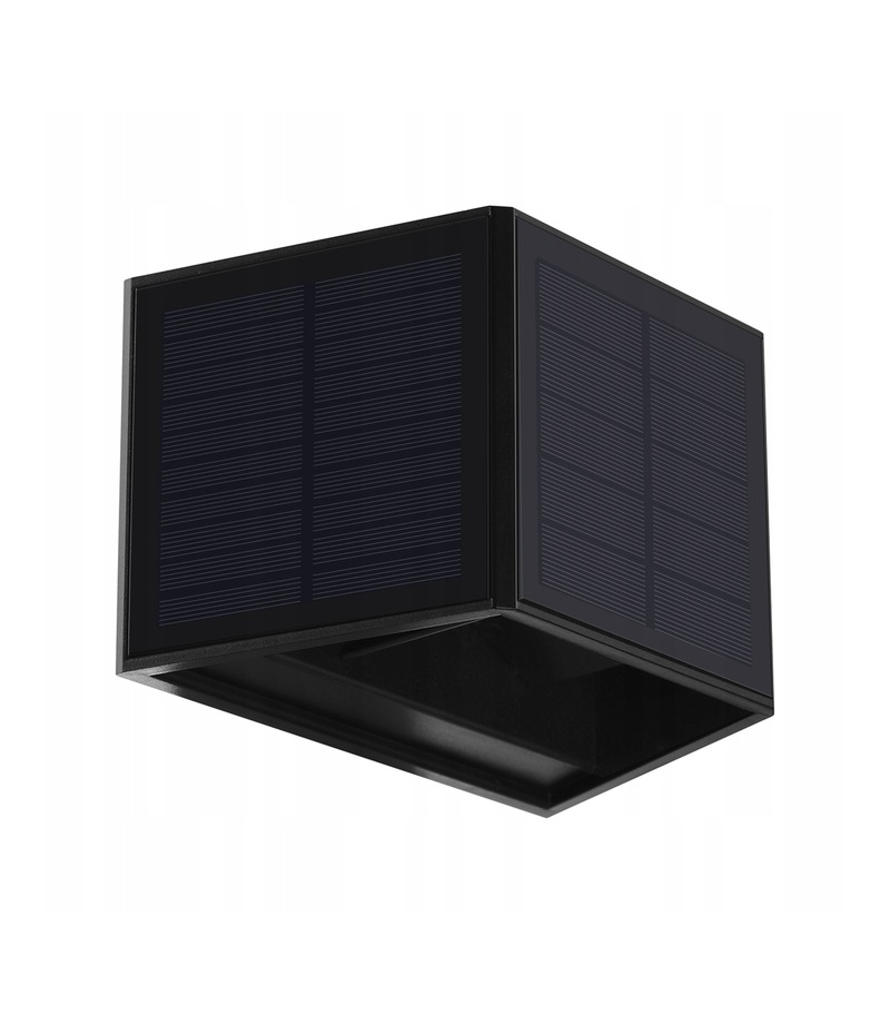 Kinkiet LED solarny CUBE 3000K 50lm IP54 czarny LITE LED line LITE 227743 LED line LITE 227743