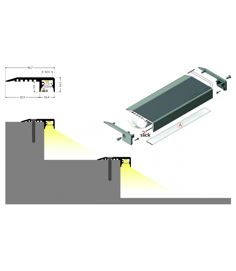 Profil UP-MINI10 A 1000 anod. TOPMET J9000120